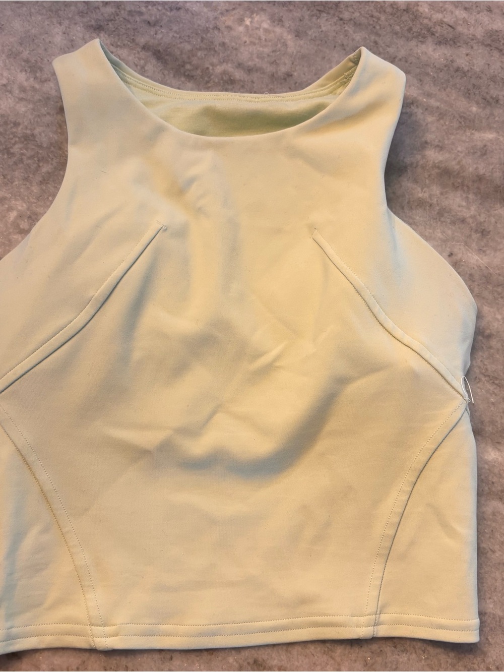 lululemon athletica Light Yellow Cropped Athletic Tank